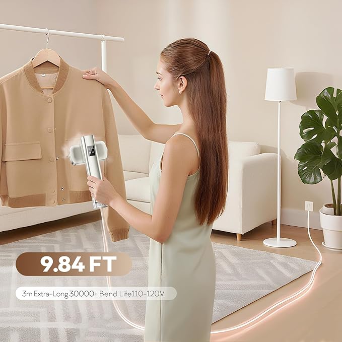 HAPAIS Steamer for Clothes,2-in-1 Clothes Steamer Handheld with 200ml Large Capacity,25 Min Continuous Use,4 Modes 1300W Travel Steamers with Storage Bag for Travel/Home