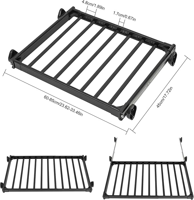 11 Arms Slide Out Pants Rack Closet Pants Hanger Bar Pull Out Trousers Rack Tie Belts Scarf Racks, Top Mounted Wardrobe Clothes Organizers Rail Pull Out Closet Storage Rod-Black