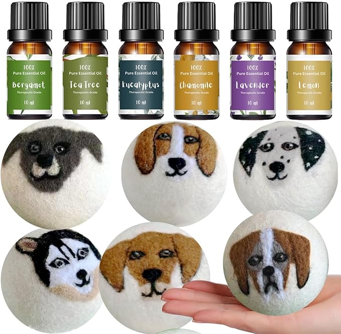 Dog Wool Dryer Ball Set, 6 Dog Dryer Balls