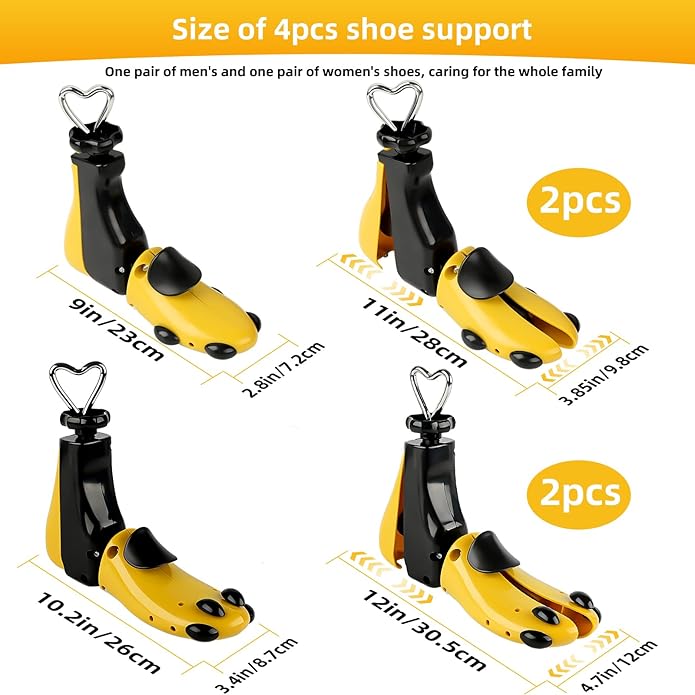 4 Pack Shoe Stretcher Women Men Bulk, Shoe Tree Adjustable Boot Widener Stretcher,Shoe Widener Stretcher for Shoe Toe Box Stretcher, Leather Shoe Stretcher Flats, Loafers, Sneakers