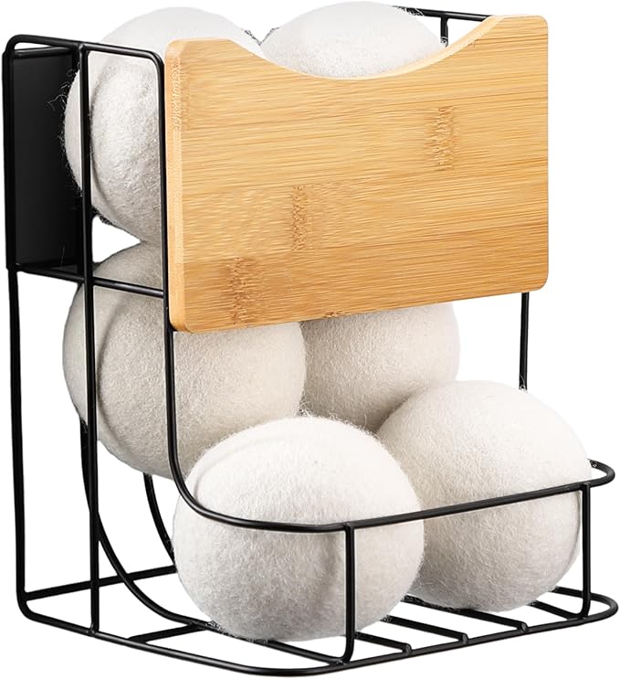 Magnetic Rolling Dryer Ball Holder for Laundry Room Organization and Storage - Automatic Dryer Ball Dispenser Chute Container (No Balls)