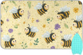 Ironing Mat Pad for Table Portable Travel Iron Blanket Ironing Board Covers Pressing Mat Heat Press Pads 27.6x47.2 Inches Light Yellow Bees Floral Dots45
