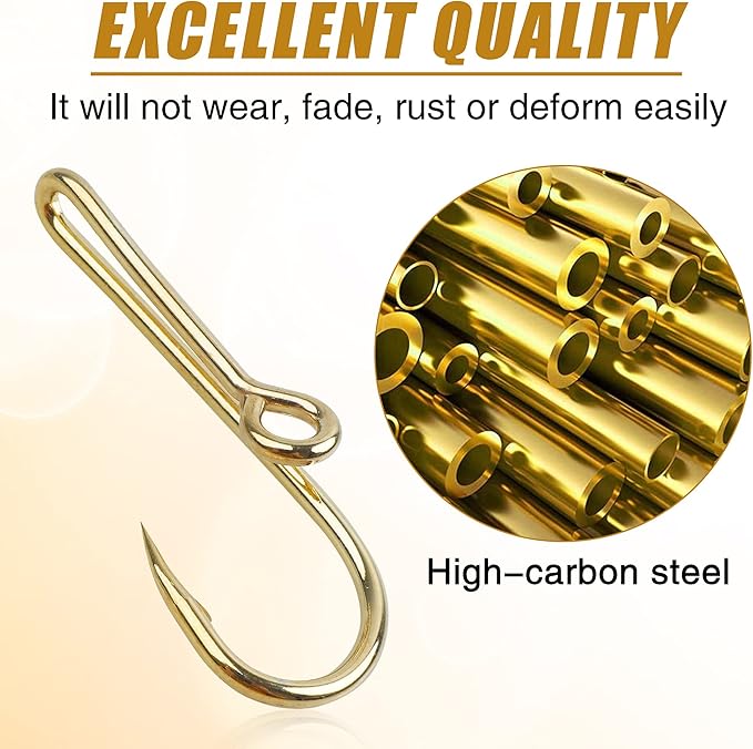 10PCS/20PCS Fishing Hook Hat Pins for Hat,Fish Hook Hat Clip for Hat Tie Clasp Fashion Trend Hat Decoration Gold Balck