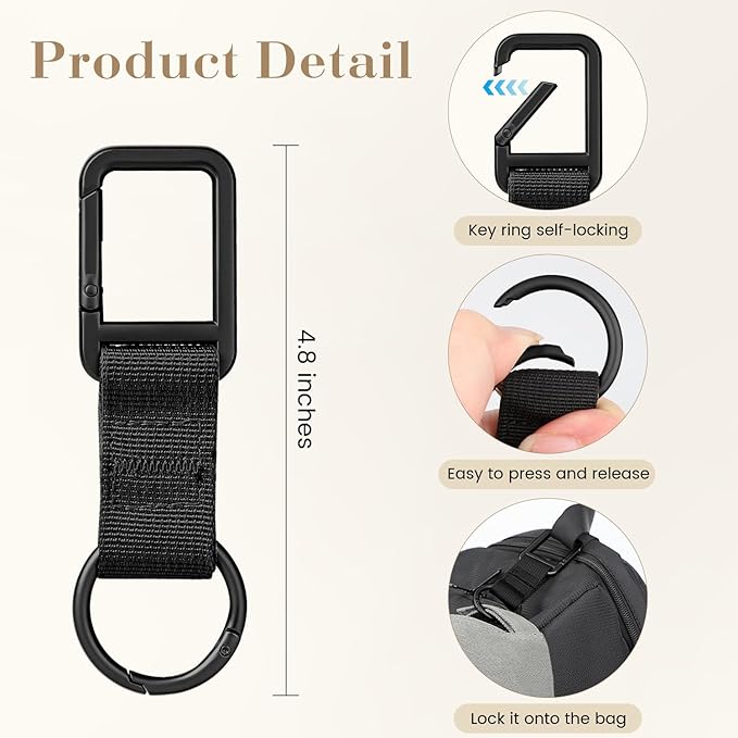 Niveaya Hat Clip for Travel - 2PCS, Stylish Hat Clip for Baseball Cap & Snapback Trucker Ponytail Hat, Sturdy Carabiner with Double Lock for Backpack Luggage Bag, Outdoor Vacation Cruise Essentials