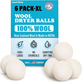 Smart Sheep Wool Dryer Balls - 6-Pack - XL Premium Natural Fabric Softener Award-Winning - Wool Balls Replaces Dryer Sheets - Wool Balls for Dryer - Laundry Balls for Dryer