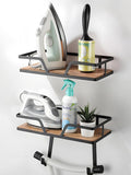 Ironing Board Hanger, 2-Layer Ironing and Iron Board Holder, Iron Board Wall Mount for Laundry Room Organization and Storage