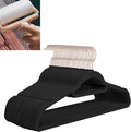 Velvet Hangers,Felt Hangers,Non-Slip Clothes Hanger, Multifunctional Space Saving Clothes Hangers for Wedding Dress & Dress Clothes(Black 2,30pcs)
