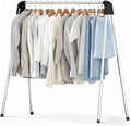 APEXCHASER 55 Inch Clothes Drying Rack Foldable, Stainless Steel Laundry Drying Rack Collapsible, Clothes Hanger for Sweater Baby Clothes Towel for Indoor & Outdoor, Portable Clothes Airer for Travel