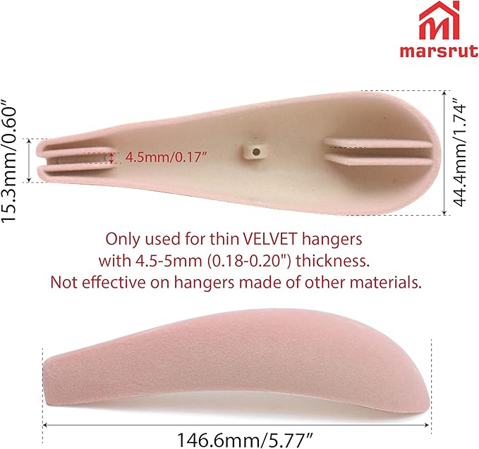 10pcs Velvet Hanger Shoulder Pads Forms Shapers, Non-Slip Cute Flocking Protectors Cushion, ONLY for Velvet Hangers with 0.18-0.2" Thickness, for Home Hotel Dorm Closet Wardrobe Accessories