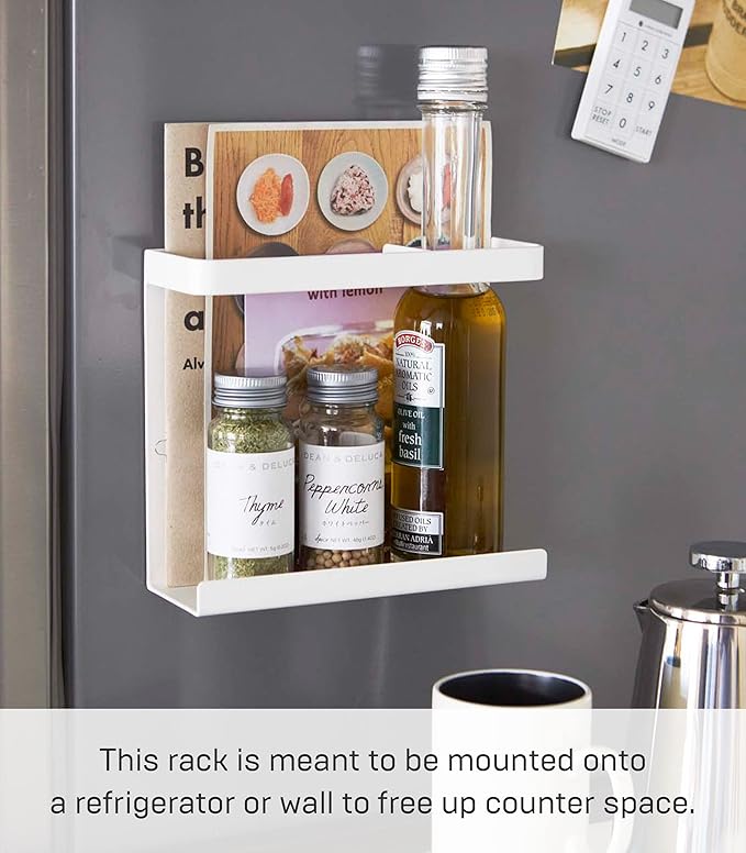 YAMAZAKI Home Plate Magnet Wrap Or Aluminim Foil Holder - Kitchen Storage, Magnetic Organizer - Steel