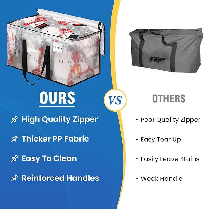 Clear Heavy Duty Extra Large Moving Supplies Storage Bags with Reinforced Handle and Double Zipper, Alternative to Moving Box (8 Packs)