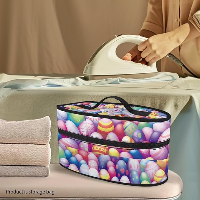 Bunny Iron Storage Bag with Zipper Handle Easter Egg Iron Storage Case Universal for Most Iron