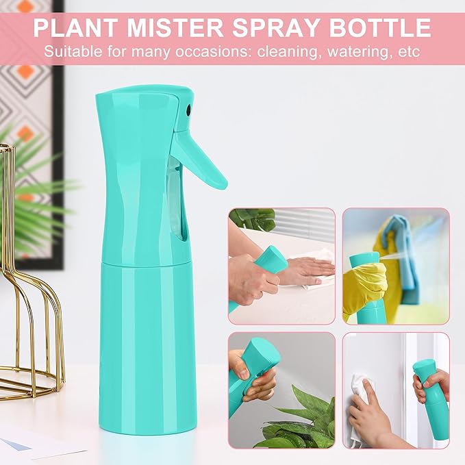 (Blue Hair Mister Spray Bottle ，Spray Water Bottle Fine Mist Refillable Plants（6.8OZ /200ML） Barber，Showering Pets, Plants, travel, Ironing and Cleaning ﻿ ﻿ ﻿(Continuous Spray)
