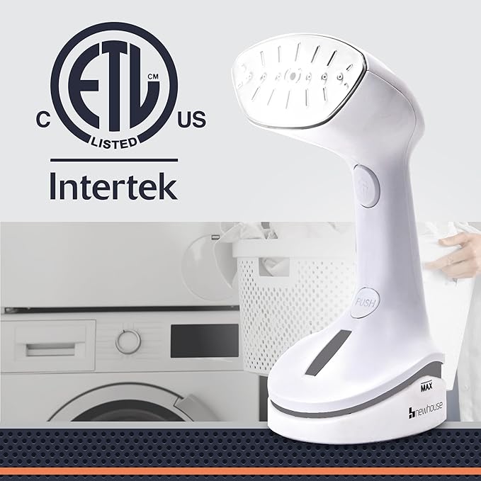 Newhouse 110-120V 1000-Watt Handheld Garment Steamer NHHS-001, Handheld Steam Cleaner for Clothes, Portable Steamer with Compact Design, ETL Certified for Hospitality and Residential Use