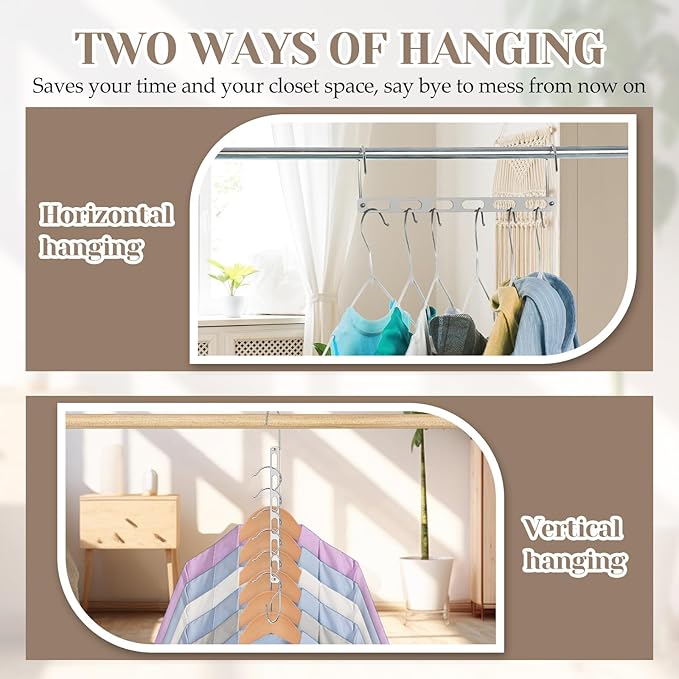 16pcs Space Saving Hangers for Clothes Metal Hangers Closet Space Saver Hanger Metal Hanger Organizer Rack Closet Organizers and Storage Dorm Room Essentials