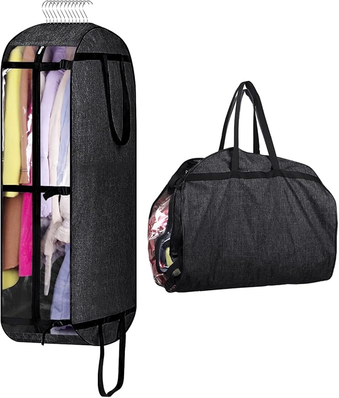 MISSLO 40" Heavy Duty Garment Bags for Travel Moving Bags sturdy Oxford Fabric Suit Bags for Closet Storage Men Suit Covers Hanging Clothes Bag