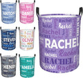 Custom Name Laundry Basket, Personalized Collapsible Laundry Hamper with Name for Bathroom Bedrooms, Customized Dirty Clothes Hamper Storage Basket Gifts for Kids Boys Girls Baby Men Women