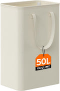 Lifewit Small Narrow Hamper with Handle,50L White