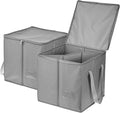 2 Pack Clothes Organizer Bag-Rigid Containers with Lid, Large Hanger Holder Separate Triangle Hanger Caddy Organizer Box for Closet Tidier Laundry Rooms Wardrobe Drying Rack (2)