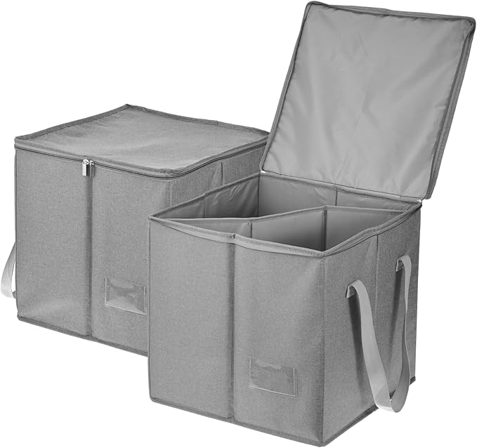 2 Pack Clothes Organizer Bag-Rigid Containers with Lid, Large Hanger Holder Separate Triangle Hanger Caddy Organizer Box for Closet Tidier Laundry Rooms Wardrobe Drying Rack (2)