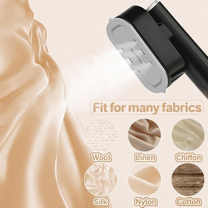 Travel Steamer for Clothes,Led Display with 6 Modes,1300W Powerful Garment Steamer,Clothes Steamer Handheld, Portable 2-in-1 Travel Iron for Clothes,200ml Lager Tank &15S Fast Heat-up for Travel Home