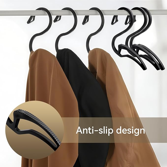 FORHOGAR Hoodie Hanger, 12 Pack Anti-Slip Clothes Hangers, Coat Hangers Organizer Drying Rack, Closet Organization for Hanging Hoodie, Sweatshirt, Jeans, Jacket, Hat, Pans