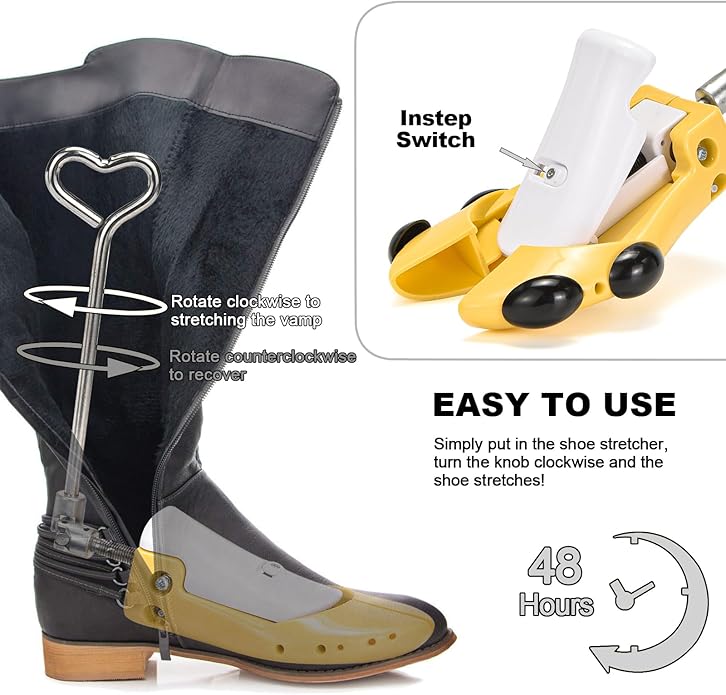 Boot Stretchers for Cowboy Boots Thick Wide Feet, Adjustable Men Women Shoe High Instep & Width Toe Box Expander