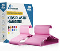 Lifemaster Plastic Kids Clothes Hangers – Children Clothes Hanger with Shoulder Notch, 11.6 Inch Space-Saving Closet Organizer for Baby, Toddler, and Kids Clothing, Hold Up to 5 lbs, Pack of 50, Pink