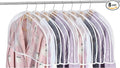 Patelai 8 Pcs 2" Gusseted Shoulder Covers for Hanging Clothes 24" Length x 12" High Plastic Garment Dust Covers Protectors for Closet Storage Suit, Coats, Jackets, Dress Closet Storage (Transparent)