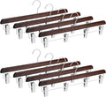 8 Pcs Kilt Hanger 20 Inches Wooden Duty Skirt Hangers with 4 Clips for Closet (Nut Brown)