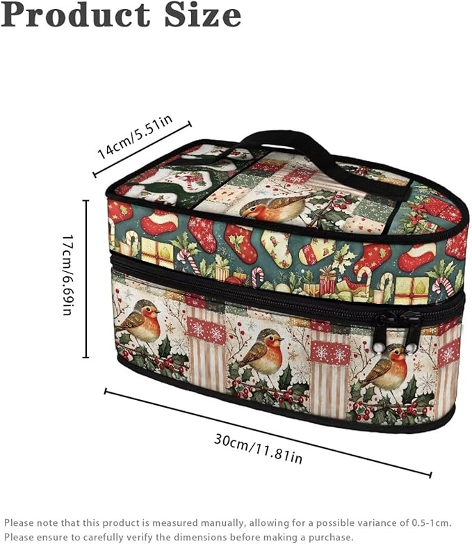 Christmas Iron Storage Bag Universal for Most Iron Lightweight Easy to Carry Steam Iron Storage Case for Travel or Storage, Gift Socks Bird