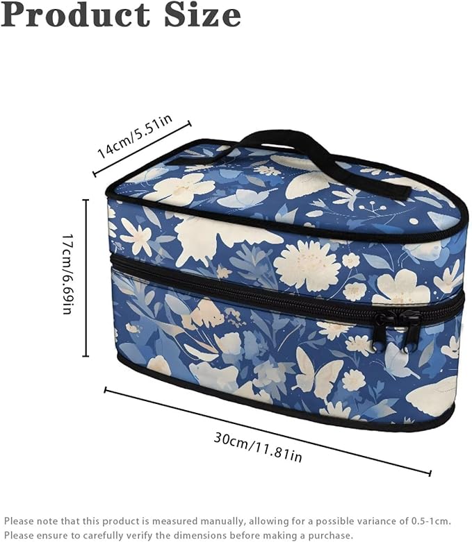 Butterfly Flower Leaves Iron Portable Storage Bag for Travel Full Size Iron Tote Bag Compatible with Mini Project Steam Irons Portable Iron Protective Cover