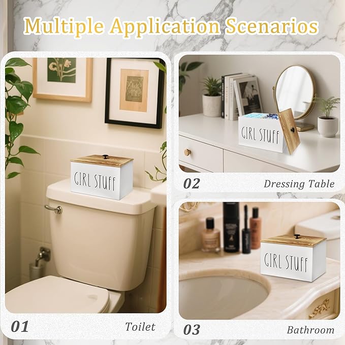 Wooden Laundry Dryer Sheet Holder, Dryer Sheet Dispenser with Lid for Laundry Room Organization, laundry dryer sheet box, Fabric Softener Laundry Beads Dispenser (White)