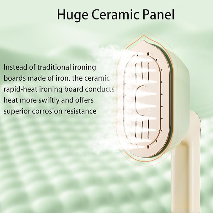 Portable Travel Steamer for Clothes,800-1150w Foldable Clothes Steamer and Iron,Fast Heat Up,180° Rotatable Handle,Powerful Wrinkle Remover for Home & Travel,Large Ceramic Heat Panel