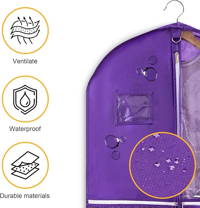 1 Pack Garment Bag for Dance Costumes,40 Inch Dance Garment Bags for Dancers Kids Dance Recital Bags Competition Cheer Uniform Garment Bag for Travel Storage,Dance Recital Gifts for Girls