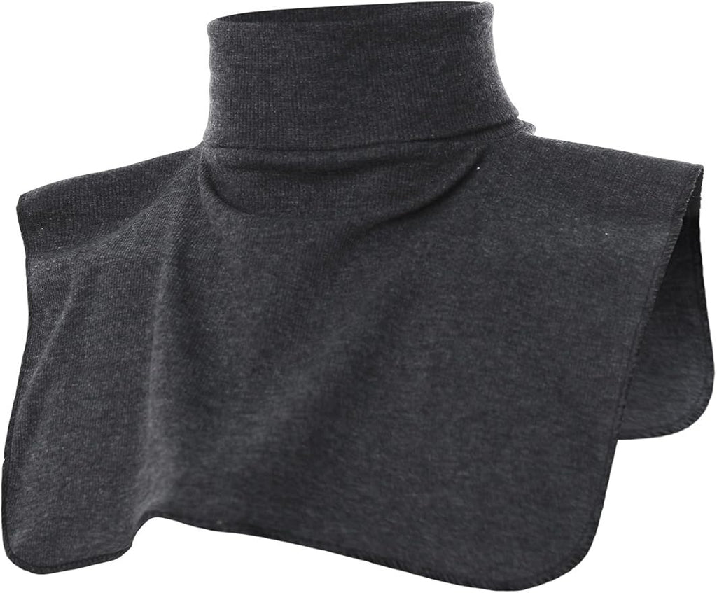 Ohoo Ribbed Cotton Blend Fake Turtleneck Dickey Collar Lightweight Detachable Mock Layering Accessory for Men Women