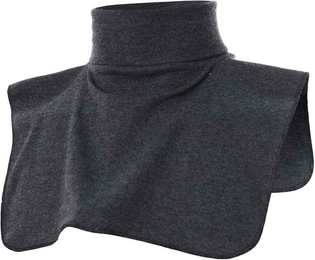 Ohoo Ribbed Cotton Blend Fake Turtleneck Dickey Collar Lightweight Detachable Mock Layering Accessory for Men Women