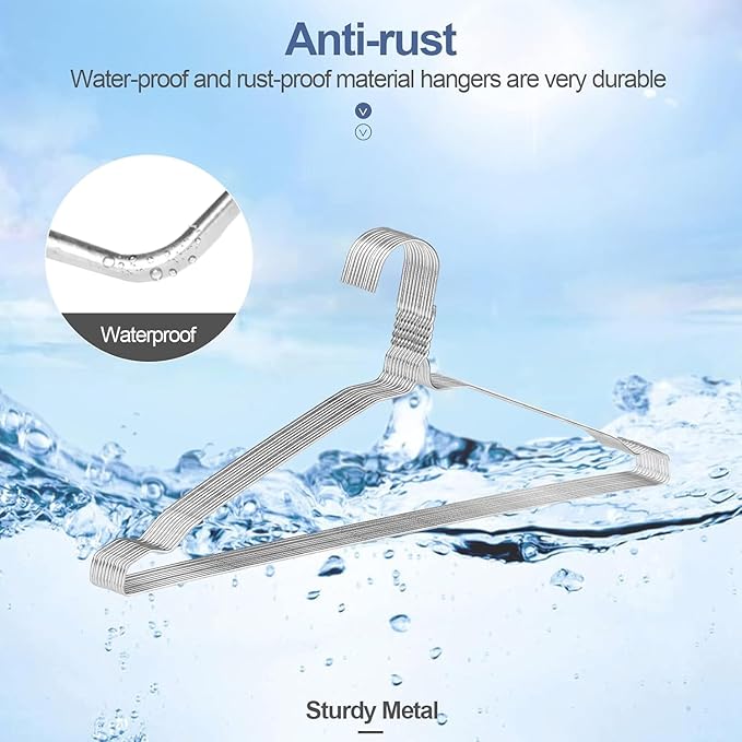 SPECILITE Wire Hangers 250 Pack, Metal Wire Clothes Hanger Bulk for Coats, Space Saving Metal Hangers 16.7 Inch Ultra Thin Non Slip with Groove, for Standard Size Suits, Shirts, Pants, Skirts-Silver