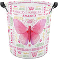 Butterfly Laundry Basket,Personalized Laundry Hamper for Boys Girls,Custom Laundry Basket With Name, Customized Dirty Clothes Hamper for Bathroom Bedrooms,S-16.5"X 13.8"