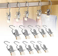 2024 New Space-Saving Clothespin Hat Pants Storage Hanging Travel Hook, 360° Swivel Stainless Steel Hangers with Clips, Laundry Hooks Hanging Clips Clothes Pins Socks Towel Clips (B-White 30PCS)