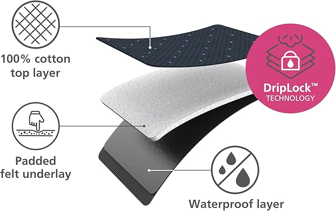 Joseph Joseph Pocket Plus Folding Space Saving Compact Tabletop Ironing Board with Iron Holder and Wall Mount, Blue/Black