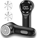 Fabric Shaver, Electric Lint Remover, Rechargeable Lint Shaver, Household Essentials for Clothes, Upholstery, Furniture, Sweater Defuzzer to Remove Pilling, Battery Operated, Black