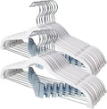 Stormix Pants Hangers, 24 Pack Vevlt Skirt Hanger with Clips, Non-Slip Coat Hangers, Heavy-Duty Clothes Hangers for Shorts, Pants, Skirts, Dresses, Jackets, Coat White