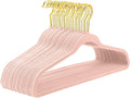 MIZGI Pink Velvet Hangers 30 Pack Gold Hooks Clothes Non-Slip Felt Heavy Duty,Durable Suit Hangers for Space Saving, No Hanger Marks