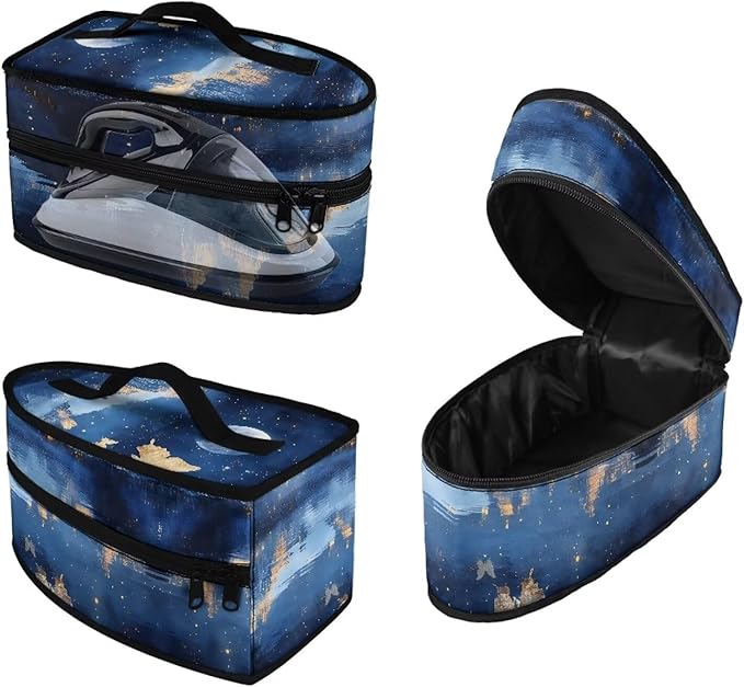 Lake and Moon Iron Organizer Carrier Bag,Butterfly Dustproof Mini Iron Storage Case Protective Carrying Bag Foldable Portable Carrying Storage Bags with Handle