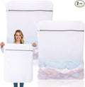 2 Pack XX-Large Mesh Laundry Bags for Delicates, 24 x 32 Inches Reusable Laundry Bag Durable Wash Bags for Washing Machine for College, Family, Travel, Storage