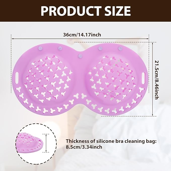 Bra Washing Bags for Laundry - Silicone Bra Laundry Bag, Lingerie Bags for Washing Delicates, Protective Anti Deformation Lingerie Kit Compatible Mesh Underwear Laundry Bag for Washing Machine