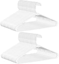 SUPER DEAL Plastic Hangers 100 Pack, Clothes Hangers with Double Hooks for Adults for Coats, Dresses, Shirts, Pants, Lightweight Yet Space Saving, White