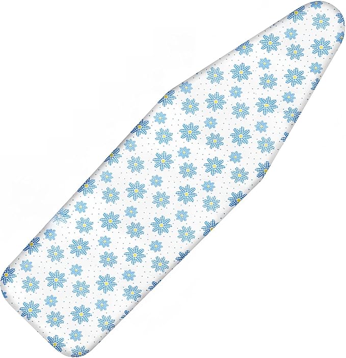Ironing Board Cover and Pad, 21x54 Extra Large Thick Iron Padding, Scorch & Stain Resistant Ironing Board Cover, Heavy Duty Iron Board Padded with Adjustable Fasteners Durable Elastic Edge, Daisy