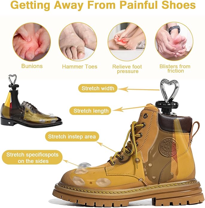 Shoe Stretcher Women Men, Boot Stretcher, Adjustable Unisex Boot Wide Feet Metal Plug